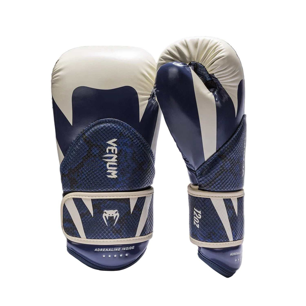 Gants de boxe Venum Challenger 4.0 Scales bleu minuit effet peau de serpent cuir synthétique premium