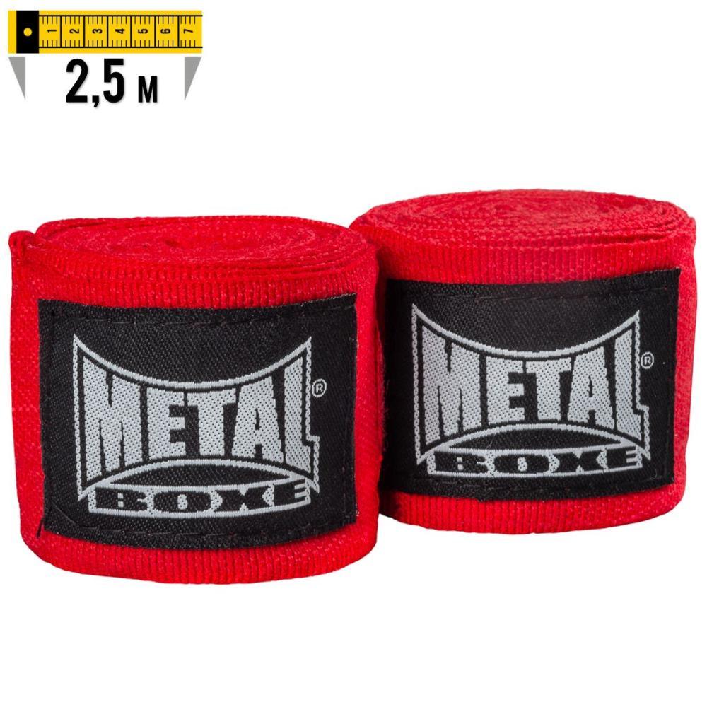 Red Metal Boxe wrist wraps 250 cm for boxing and martial arts training
