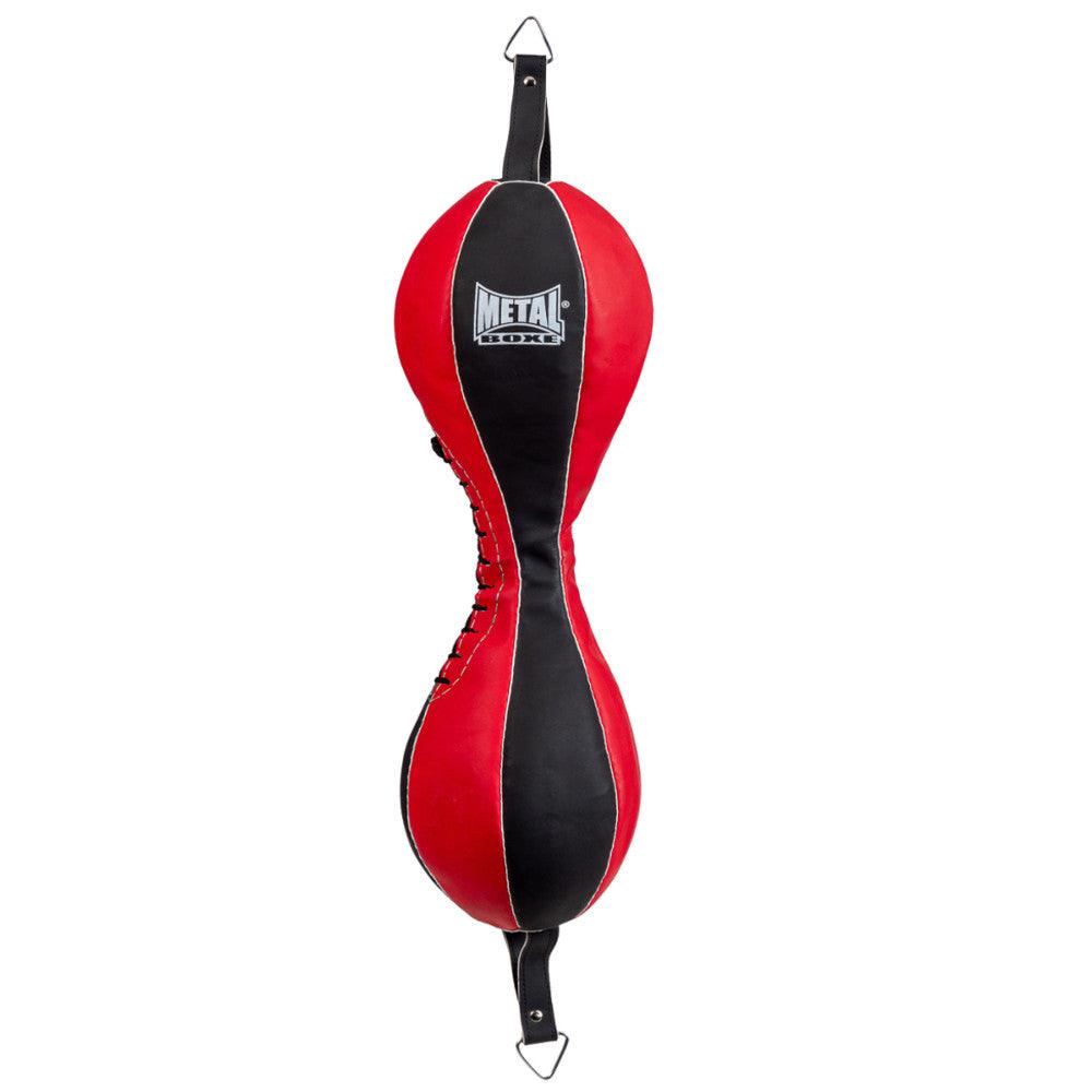 Ballon double attache Metal Boxe style Mexicain en forme de 8, cuir synthétique, noir/blanc/rouge.
