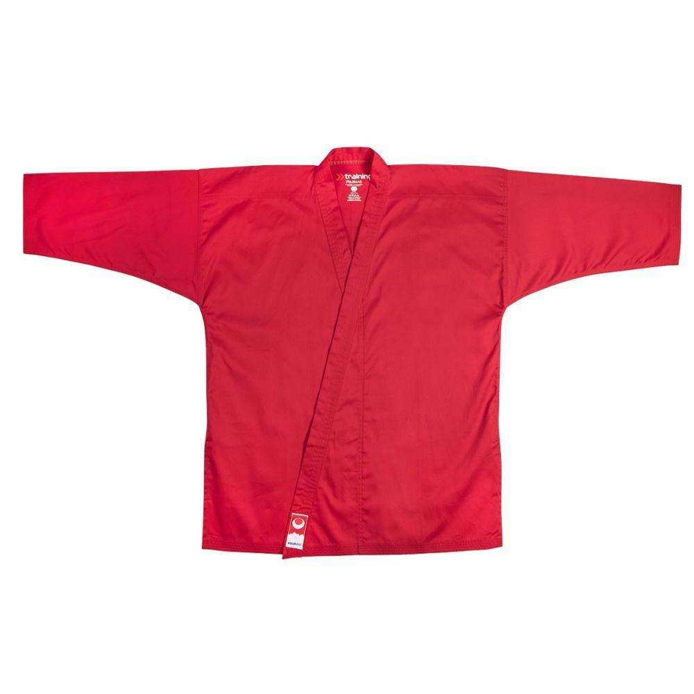 Red Veste de Karate-gi FUJIMAE Training made of durable 100% cotton fabric for martial arts practice