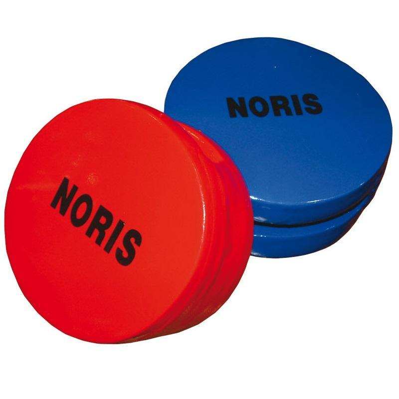 Red and blue Noris karate hand targets for precision training in martial arts
