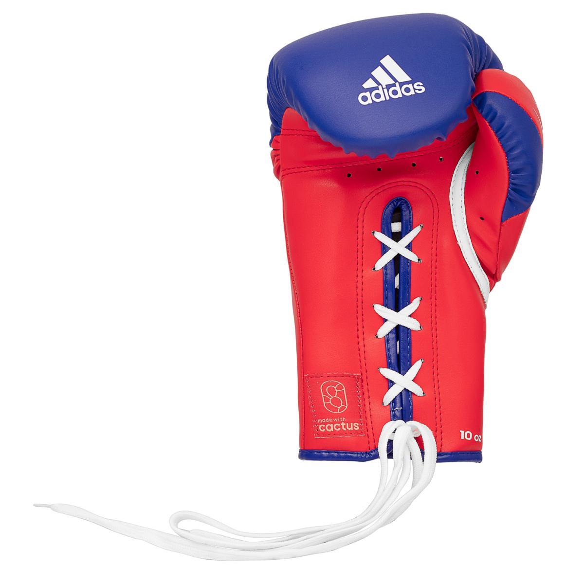 Gants de boxe Adidas Tilt 350 FFB à lacets Bleu Blanc Rouge