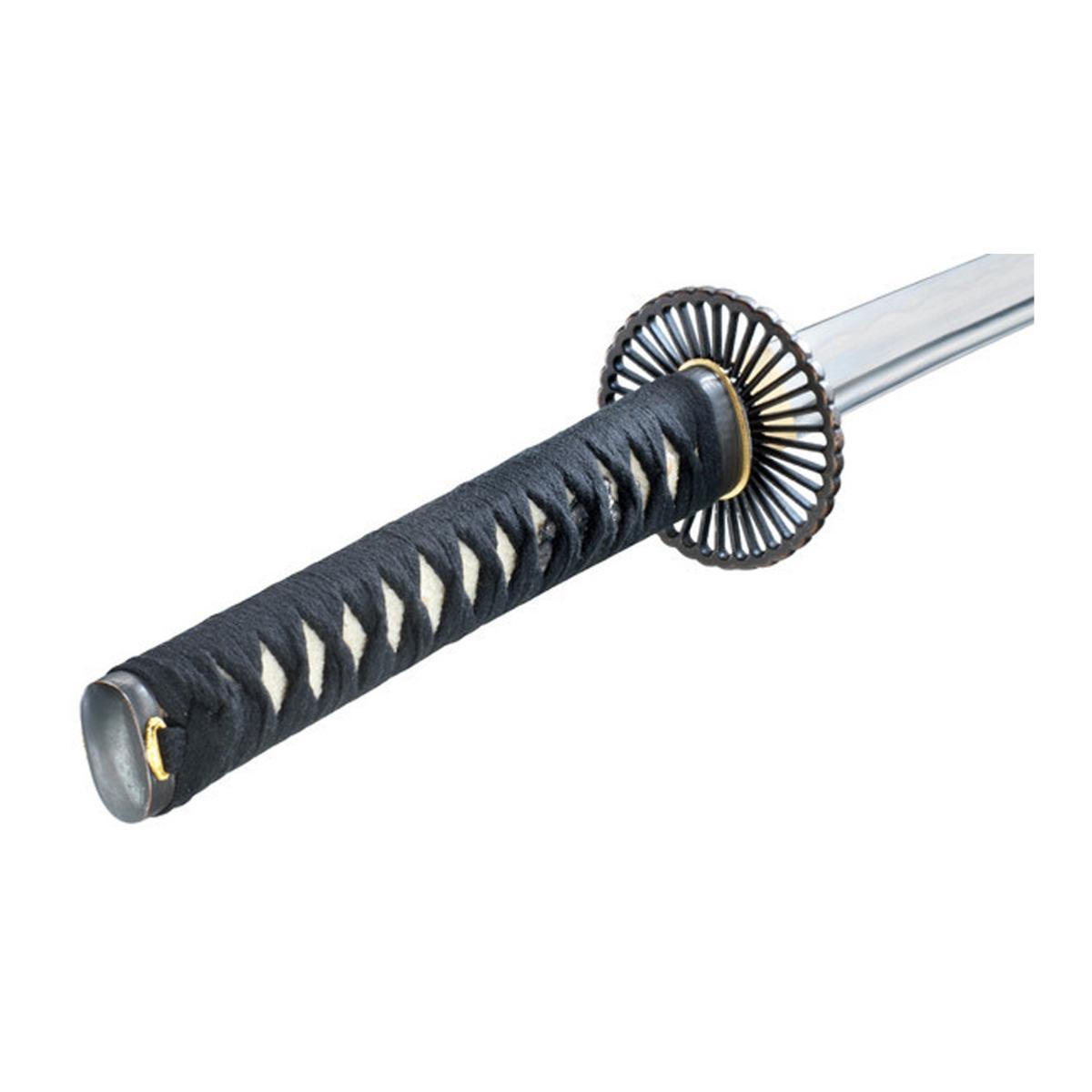 Iaïto training sword Bushiden with 71 cm non-sharp carbon steel blade and black handle wrap