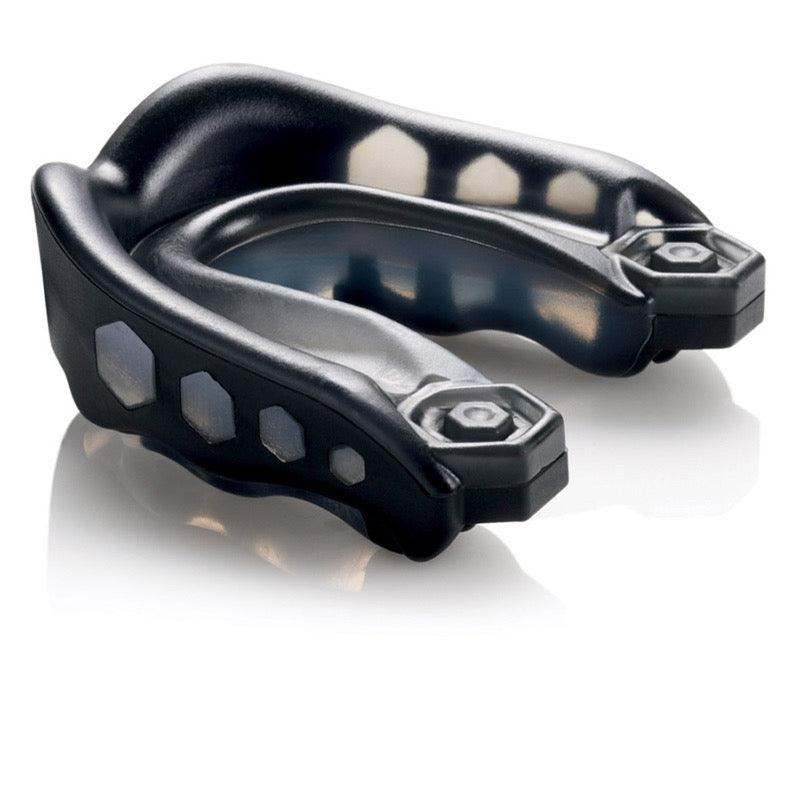 Protège-dents Gel Max Shock Doctor transparent avec gel amortissant pour sports de combat noir