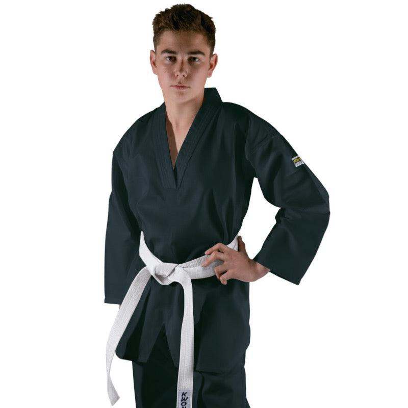 Veste Arts Martiaux col V noir Kwon