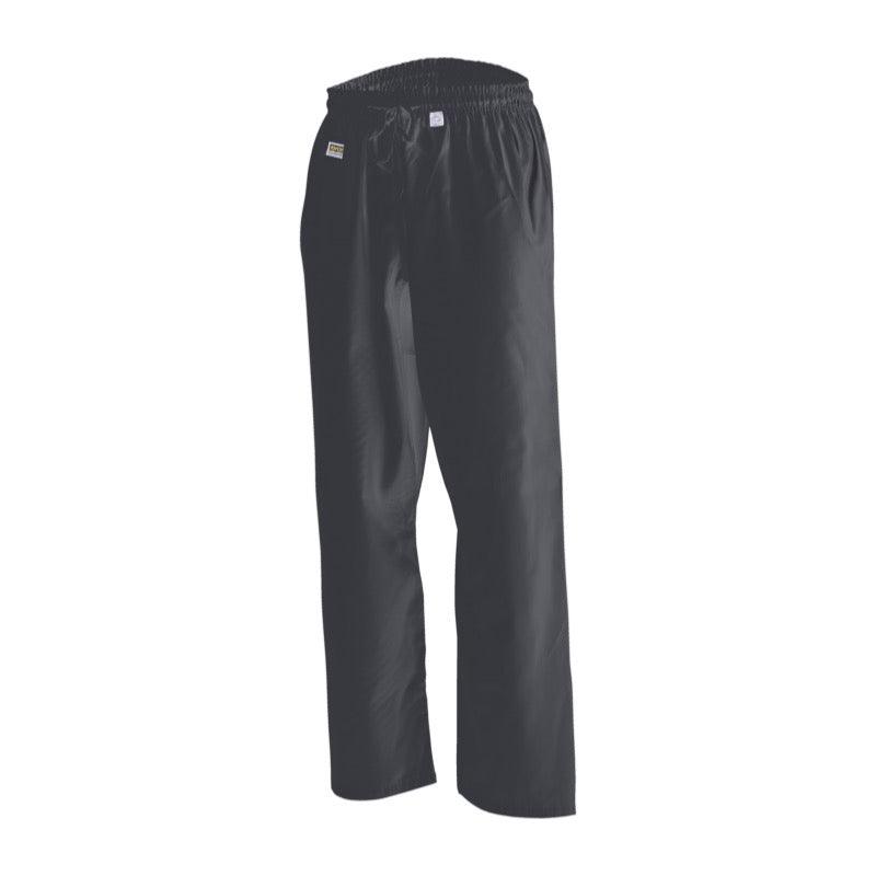 Pantalon d'arts martiaux noir Kwon Clubline, taille élastique et cordon