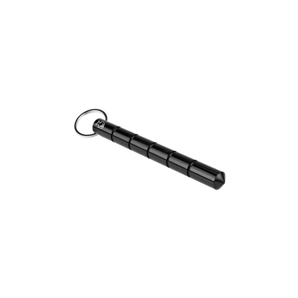 kubotan-porte-cle-de-defense-rond-piranha noir